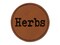 Herbs Gardening Fun Text Round Iron-On Engraved Faux Leather Patch Applique - 2.5"